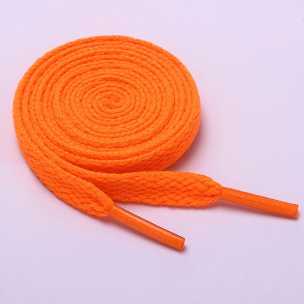 15 Kleuren Schoenveter Een Paar Klassieke Polyester Platte Veters 80Cm/100Cm/120Cm Sport Casual veters: Oranje / 80cm