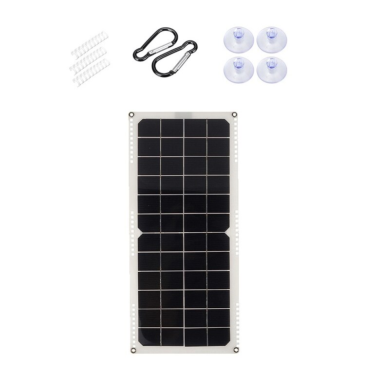 Solar Panel 12V 20W Semi-Flexible Monocrystalline DIY Module Cable Outdoor Connector Battery Charger Solar Cell: Default Title