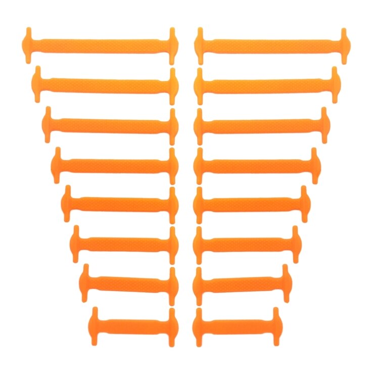Sobu mærke elastiske silikone snørebånd 16 stk/parti ingen snørebånd egnet til alle slags sko: Orange snørebånd