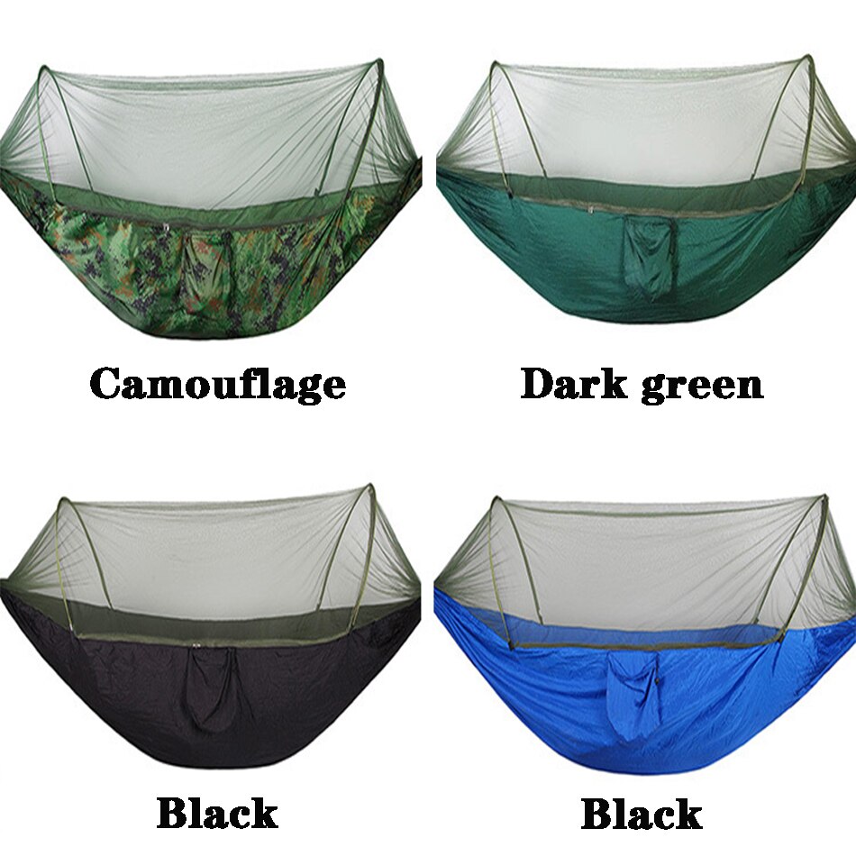 MYJ Portable Outdoor Camping Hammock Automatic Quick Opening Mosquito Free Hammock Fabric Hanging Bed Hunting Swing Pop-up tent