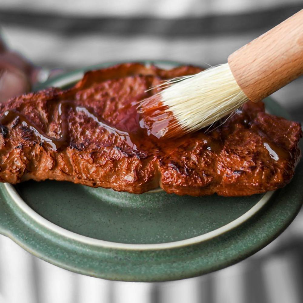 2 stk køkkenoliebørster drypningsbørste træskaft bbq grill kagebørste bageredskaber smør honning sauce børste bagegrej