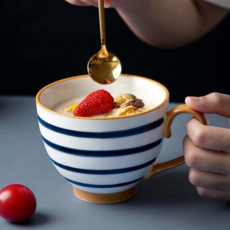Tazas grandes de cerveza y agua de 480ml, taza de café de cerámica creativa, tazas de té y jugo, taza de leche para desayuno, al por mayor