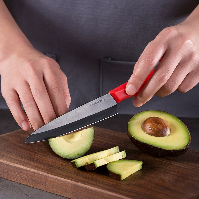 Middia Zwarte Keramische Fruit Mes In 4.5 Inch Paring Messen Kaas Mes Steak Mes Met Zwart Blad Keukengerei