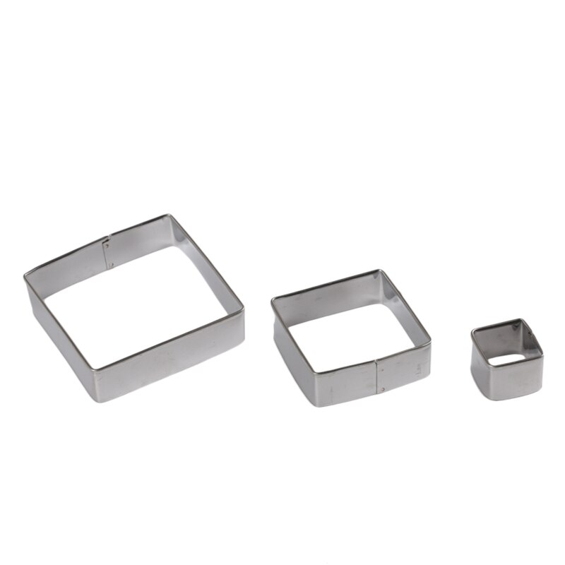 3Pcs/Set Plaque Cutter Cookies Frame Cake Oval Square Rectangle Fancy Stainless Mold