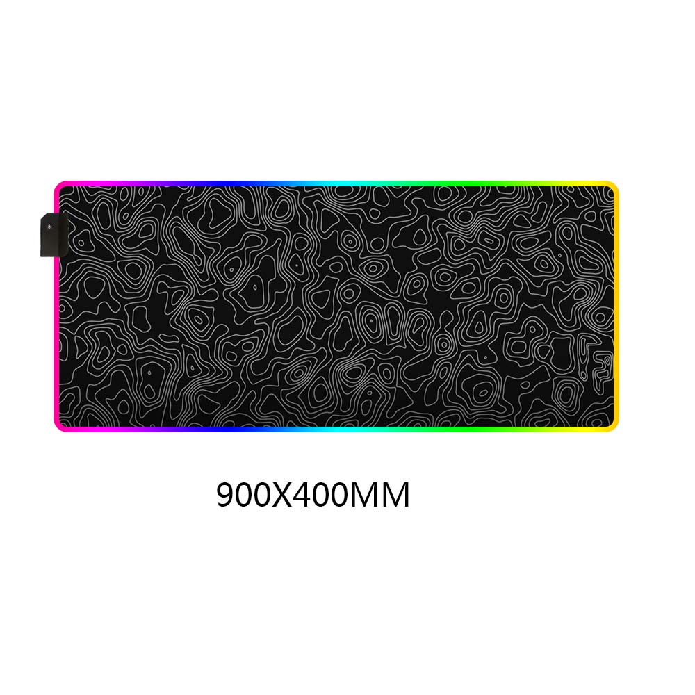 Schwarz Welle Muster Mauspads Speed Version oder RGB Leuchtenden Typ Computer Laptop Mäuse Pad Gaming Zubehör: RGB 400X900X3MM