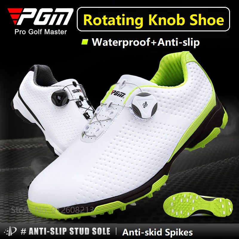 PGM – chaussures de Golf légères et imperméables pour hommes, baskets de Golf à lacets rotatifs, respirantes et antidérapantes