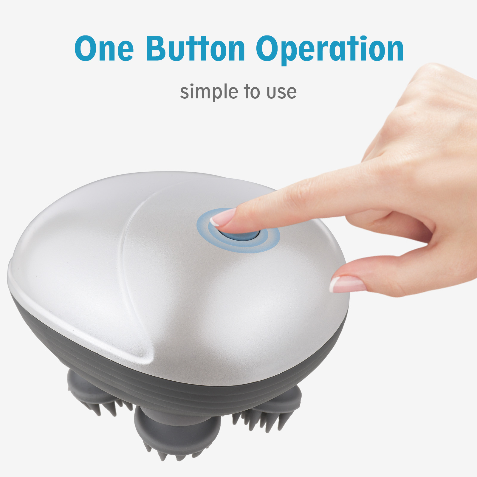 Electric Head Massager Cordless Hair Scalp Massager Kneading 6 Massage Nodes Handheld Scratcher Head Relaxing Scalp Massage Tool