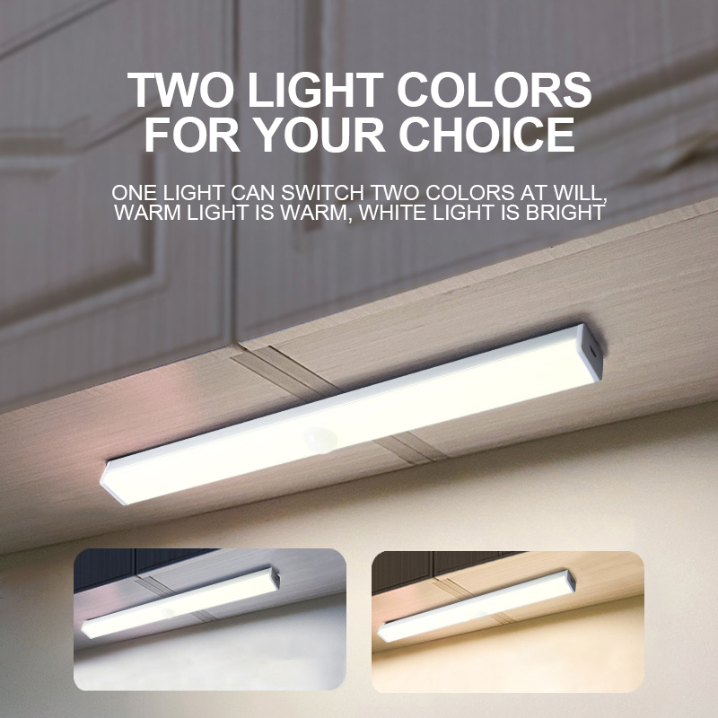 Led Nachtlampje Menselijk Lichaam Sensor Licht Smart Automatische Draadloze Usb Oplaadbare Voor Keukenkast Kledingkast Licht