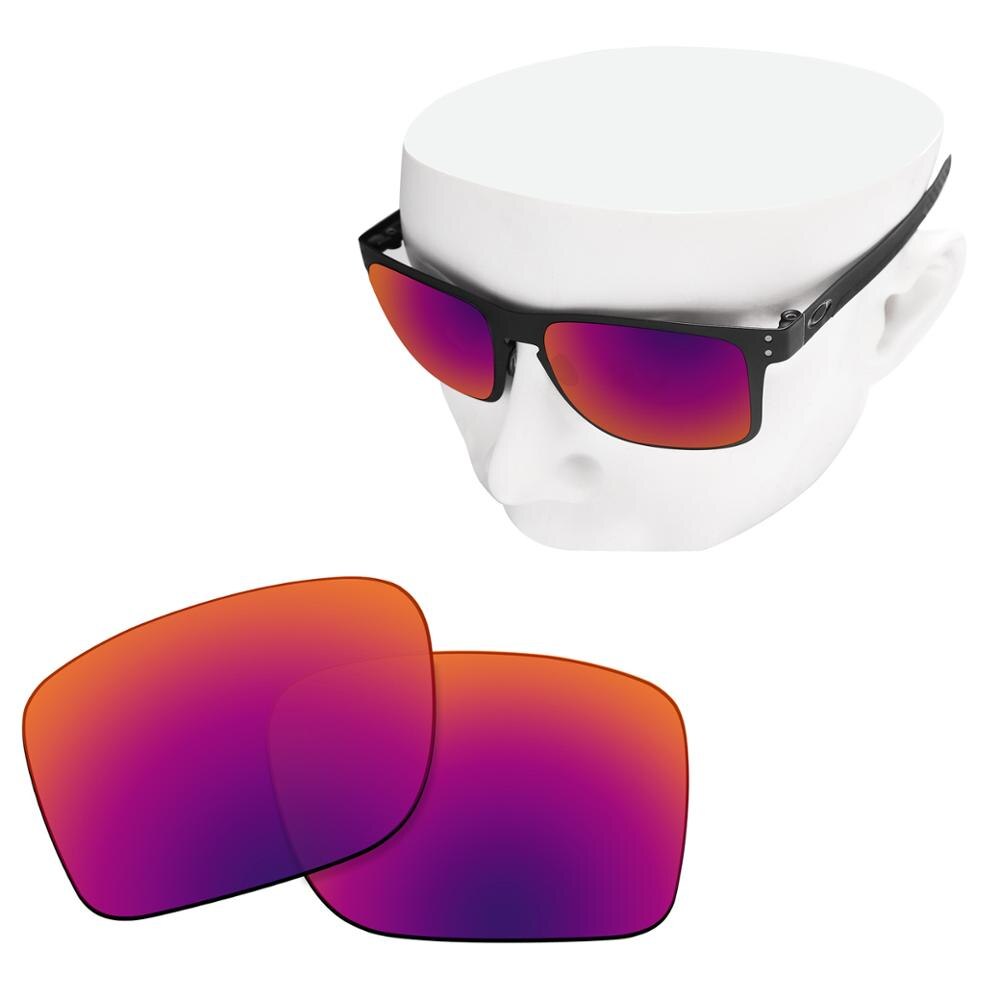 OOWLIT-verres de remplacement en Polycarbonate | Anti-rayure, pour lunettes de soleil polarisantes-Oakley Holbrook métal OO4123: Purple Red Non Polar