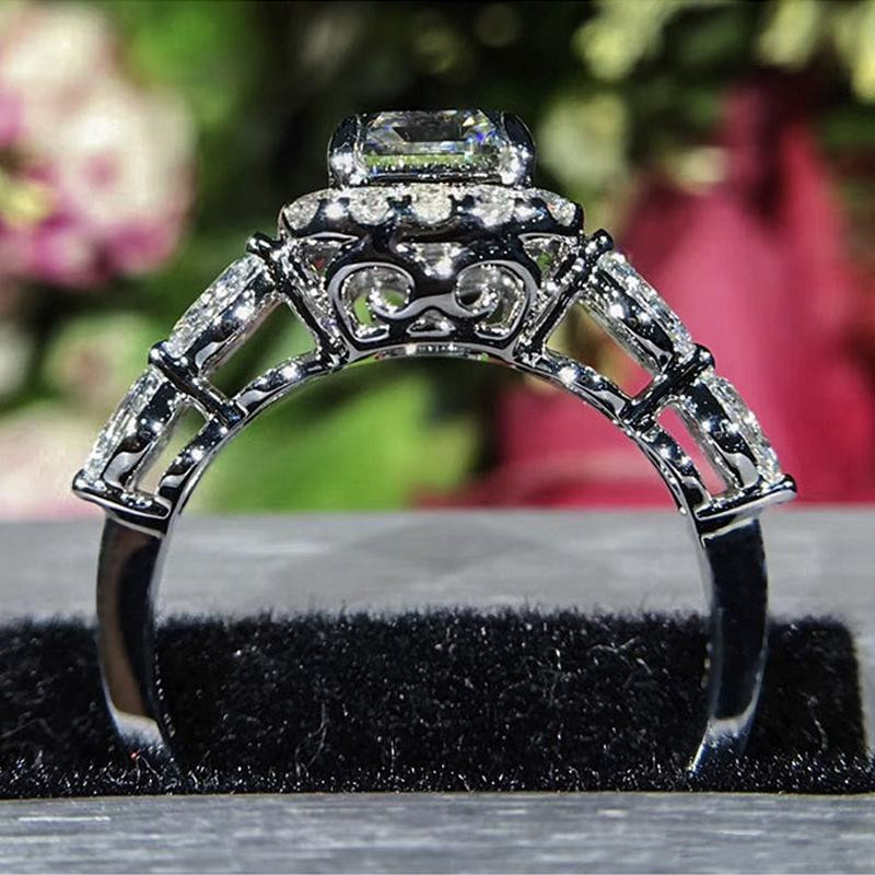 Huitan Ringen Voor Vrouwen Brilliant Zirconia Bruiloft Engagement Vrouwelijke Accessoires Fancy Voorstel Ring Trendy Sieraden