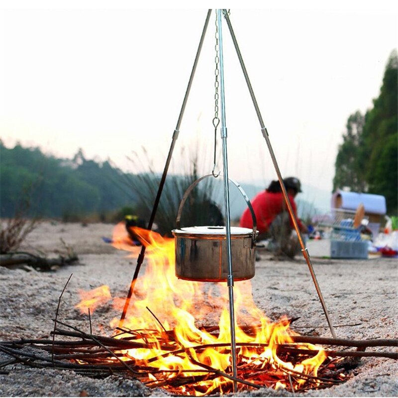 Aluminum Alloy BBQ Grills Dutch Oven Hanging Tripod Portable Folding Outdoor Camping Picnic BBQ Tripod Cooking Campfire Grills
