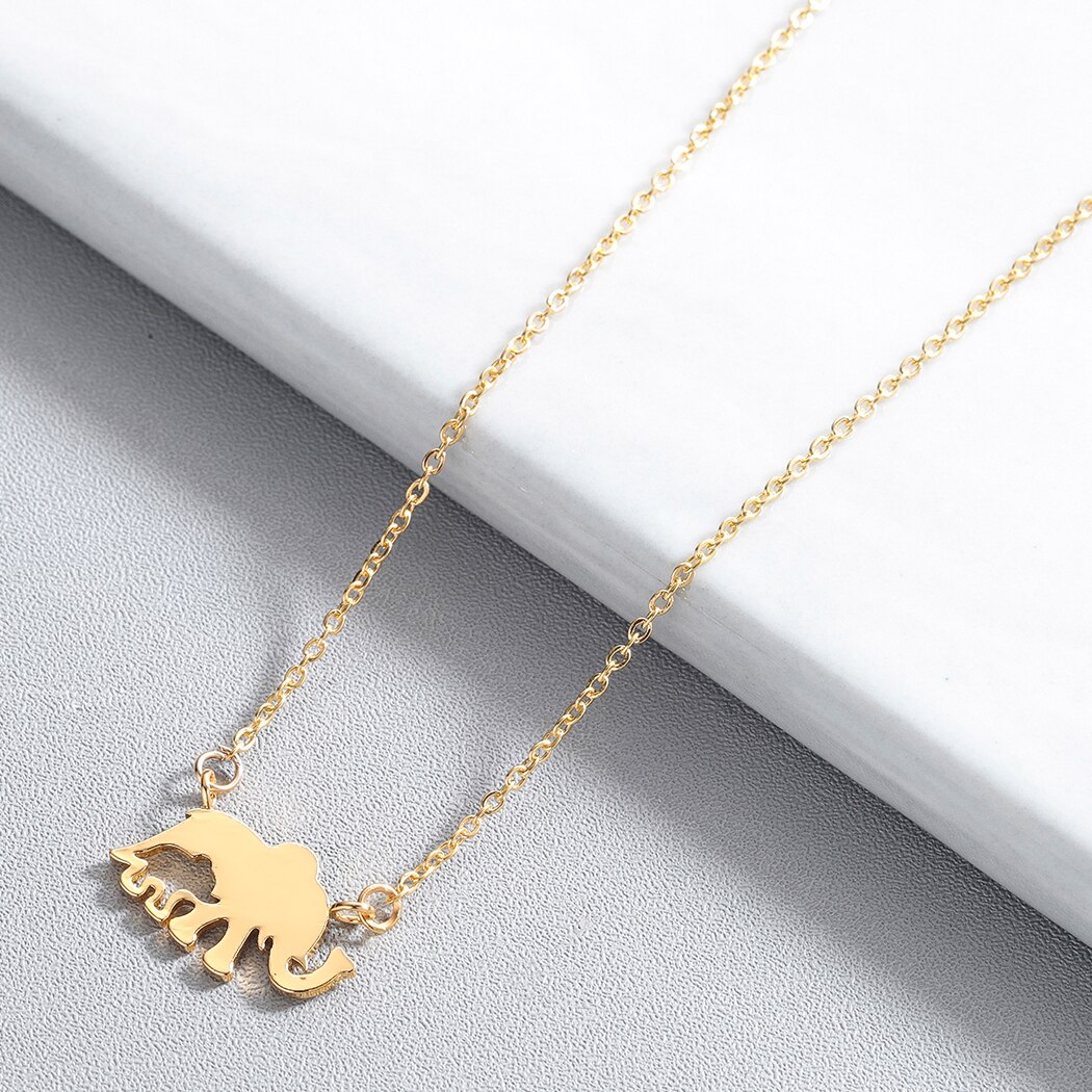 Bella collana elefante animale thailandia moda donna gioielli Vintage in acciaio inossidabile Mini collana pendente moda oro