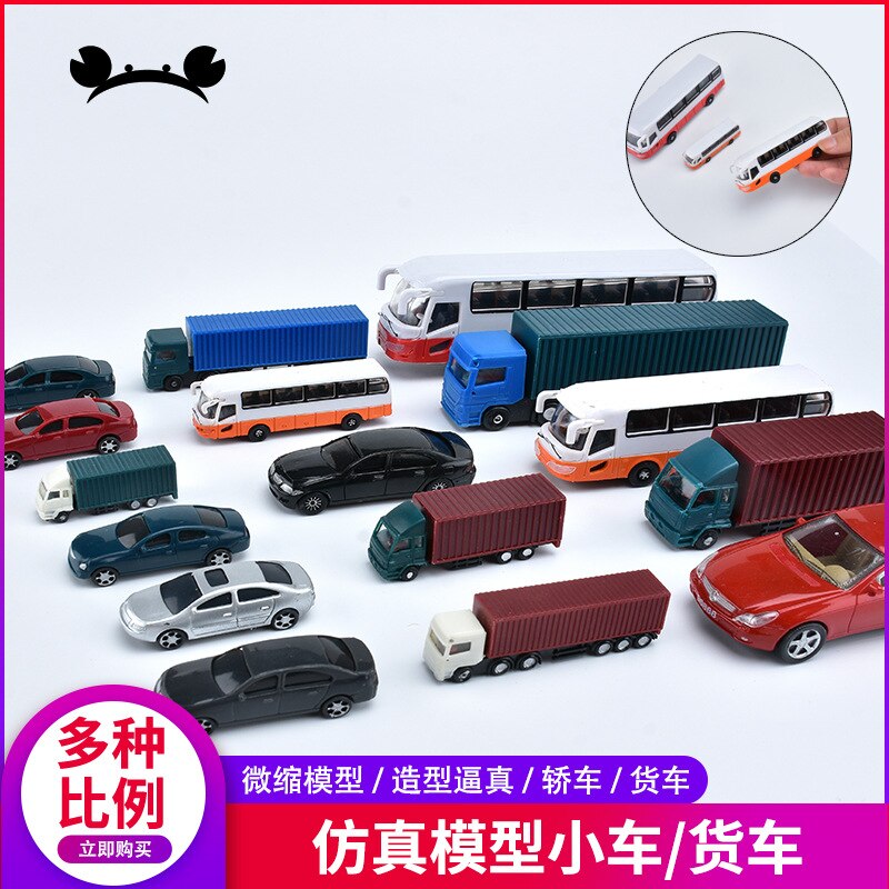 DIY Building Model Material Sandbox Scene Model Ornaments Car Color Small Car Traffic Car Bus