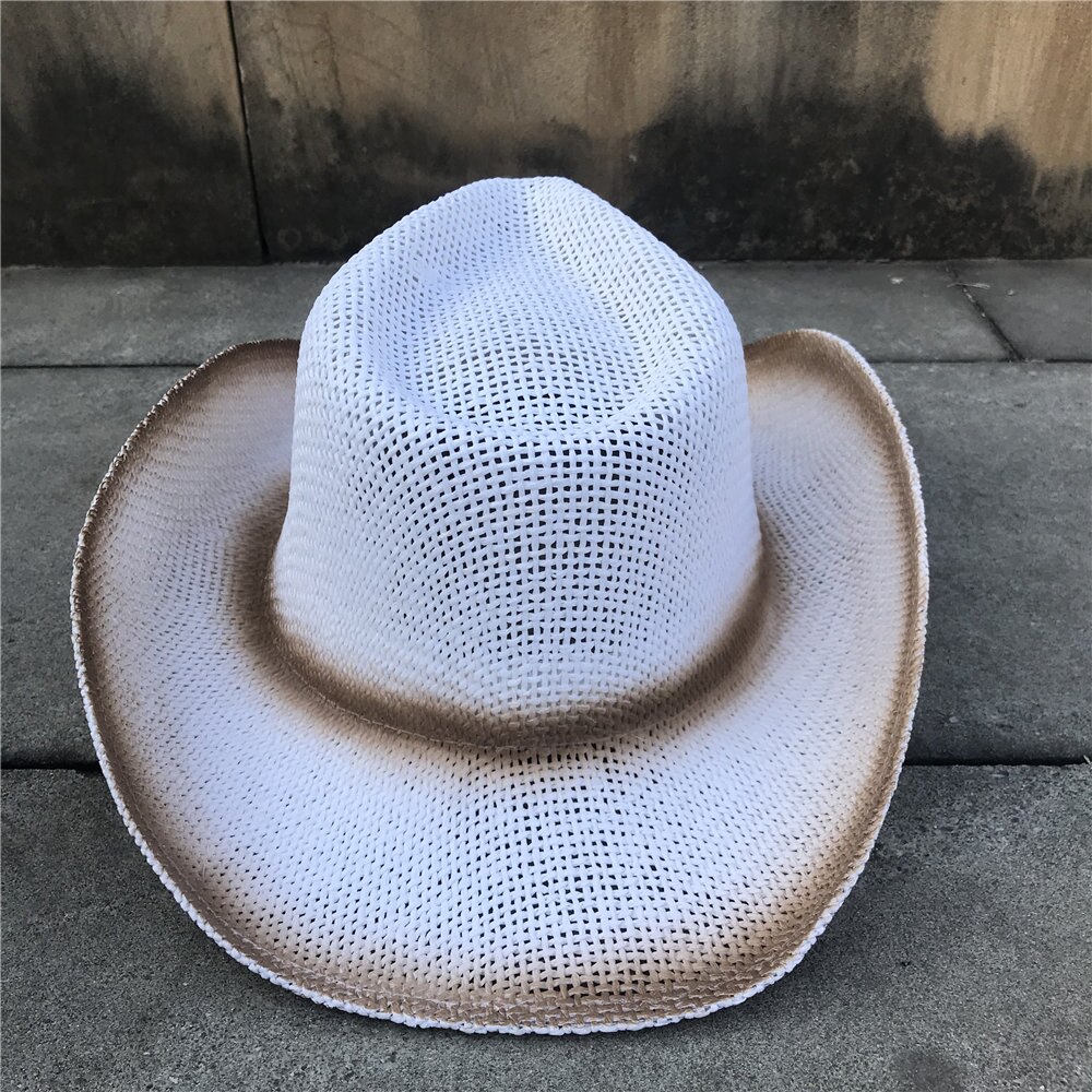 Kvinder strå hul western cowboy hat dame blomst strand sommer sombrero hombre hat fascinator sunbonnet cowgirl solhat