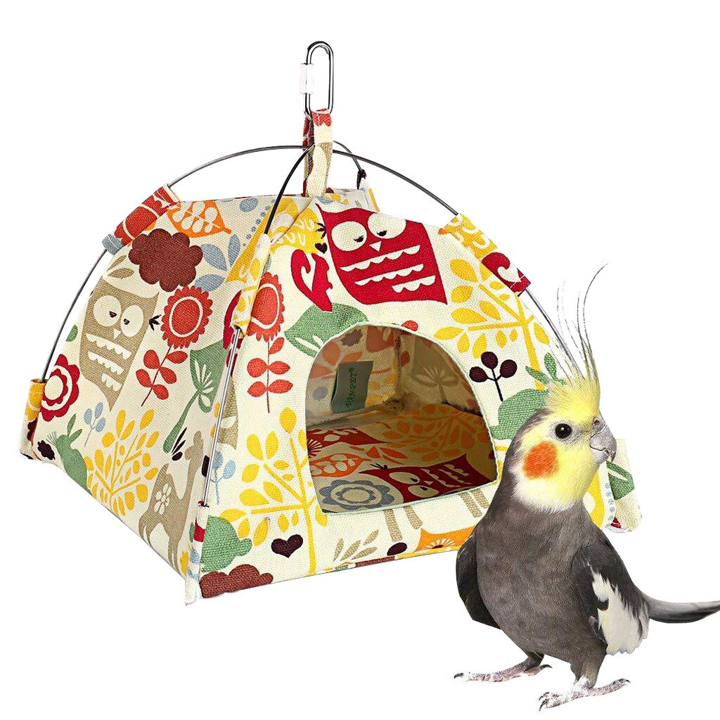 Petite tente pour animaux de compagnie nid d'oiseau Hamster Chinchillas suspendu hamac perroquet tente grand oiseau cages pour perroquets perchoir