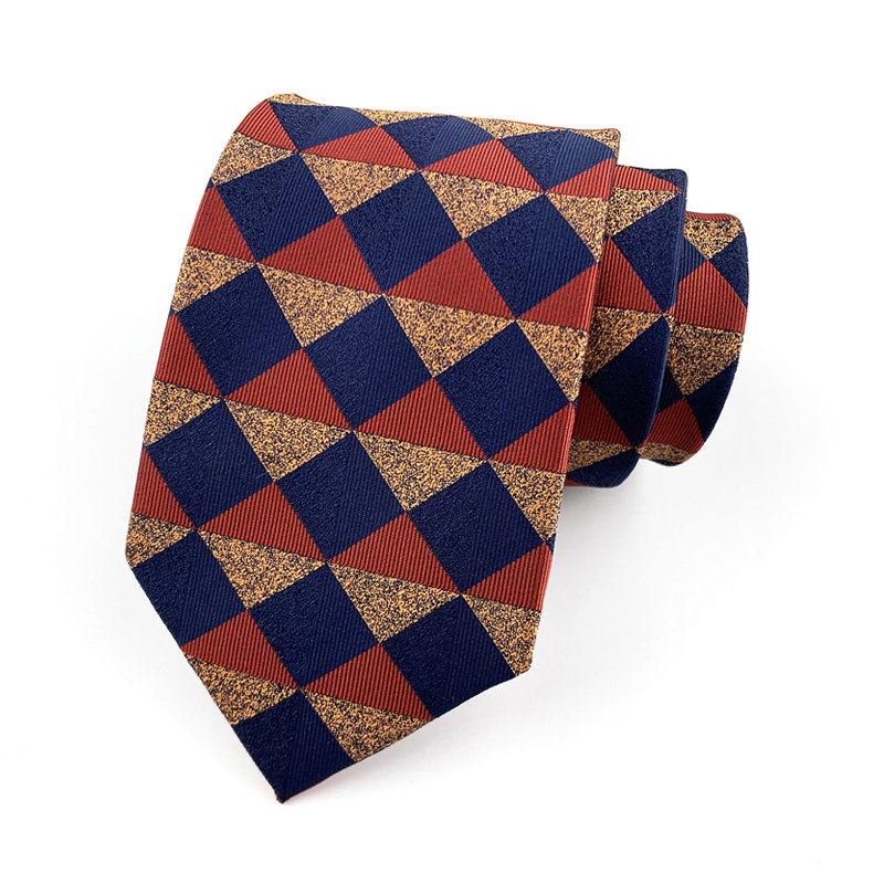 Corbata de lujo de 8CM para hombre, corbatas a cuadros de lunares para hombre, novio, padrino de boda, tejido Jacquard, Ascot, accesorios formales para de negocios: Oro