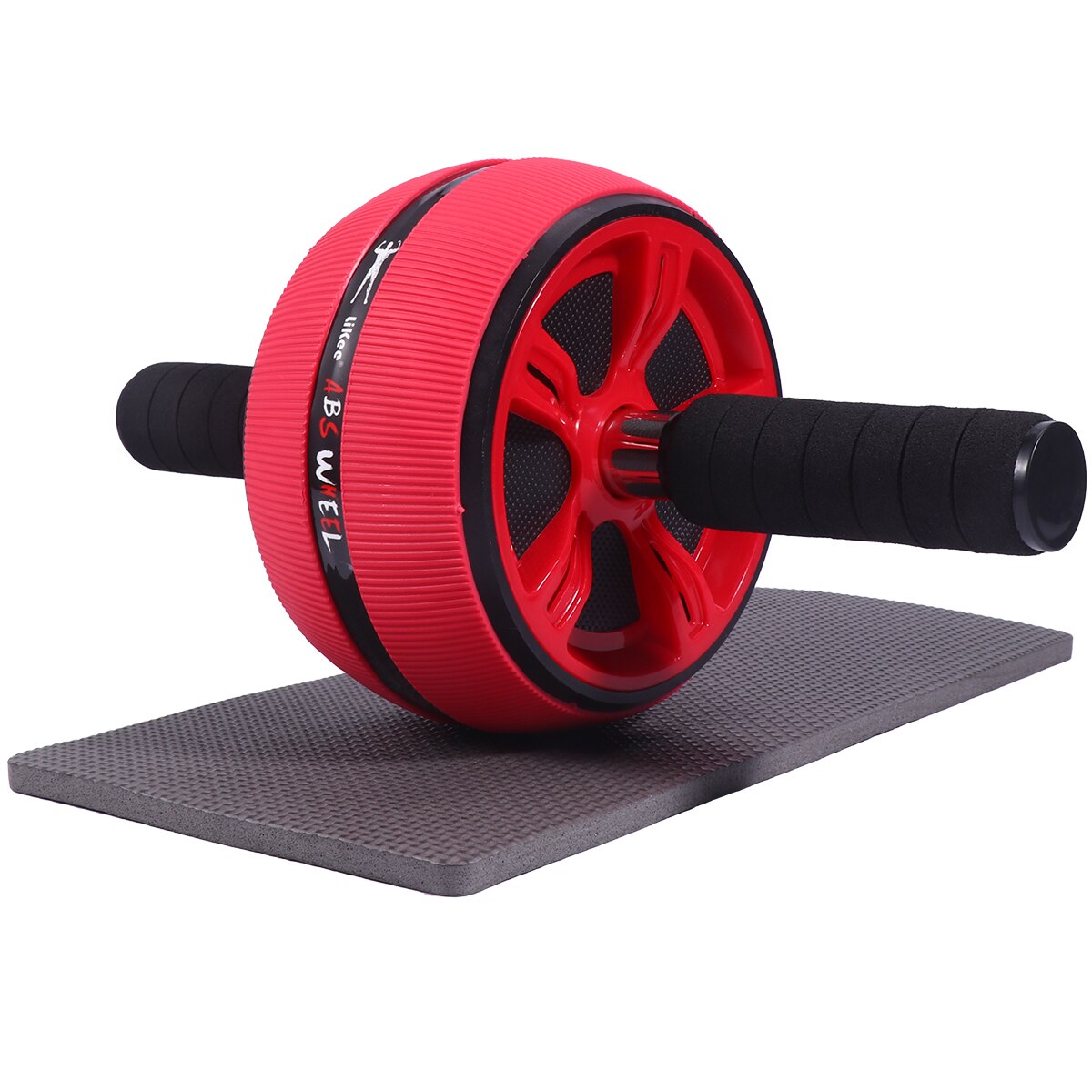 Roda de fitness grande mudo casa equipamentos de roda de fitness simples útil durável rolo de fitness abdominal: Vermelho
