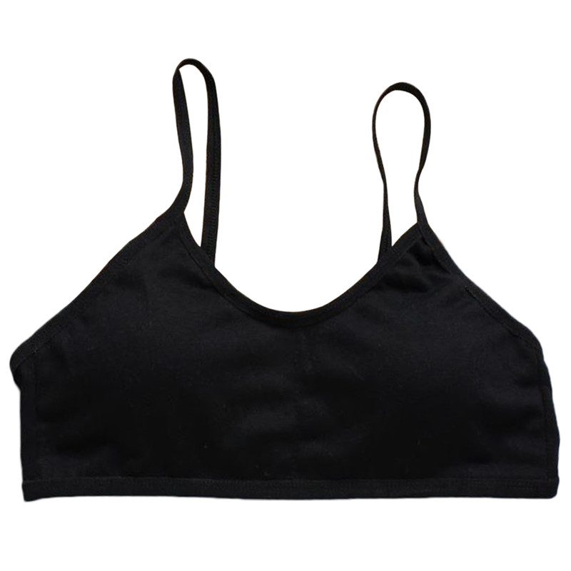 Teen Girls Underwear Soft Padded Cotton Bra Young Girls for Yoga Sports Bra 8-18Y: BK