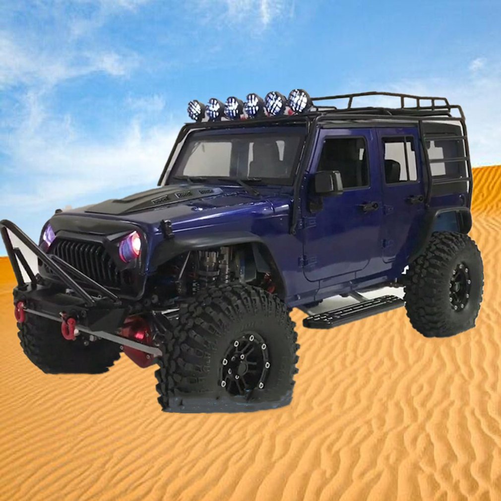 Metalen Dak Rack Roll Cage & Led Light Voor 1/10 Rc Crawer Axiale SCX10 313Mm Wielbasis Jeep Wrangler Lichaam shell