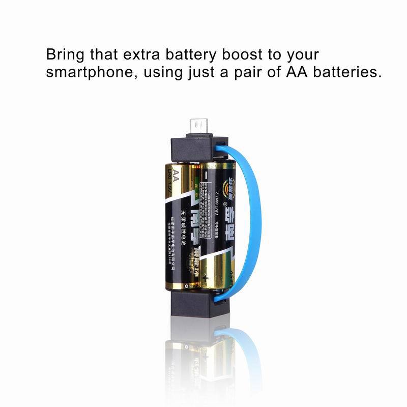 1Pc Portable Magnetic AA/AAA Battery Micro USB Emergency Charger for Android Phone