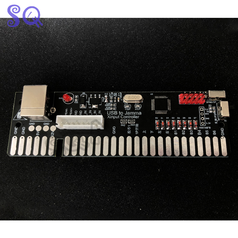 USB zu Jamma Xinput Regler Doppel Joystick Jamma zu PC XY Dpad jederzeit Schalter 1P2P Kartierung Unterstützung Dampf