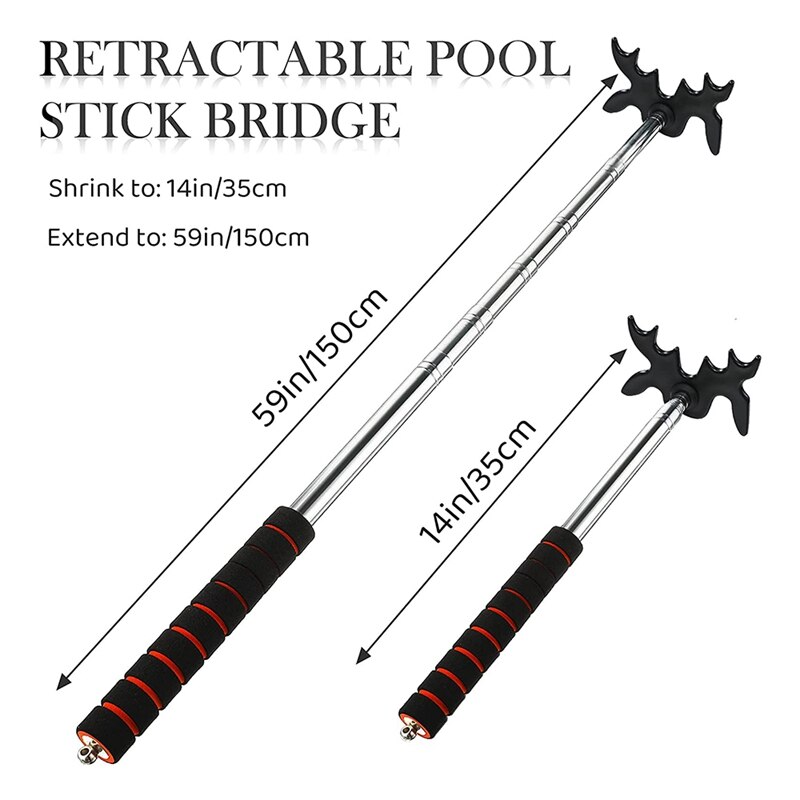Versenkbare Billard Warteschlange Brücke Mit Brücke Kopf, Billard Schwimmbad Warteschlange Zubehör Für Schwimmbad Tisch, Brücke Kopf