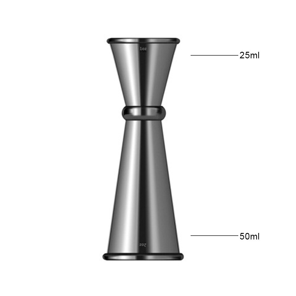 Cocktail dubbel huvud bar jigging maskin rostfritt stål mäter vin bartender verktyg ounce kopp skala volym cocktailglas: 25 och 50cm