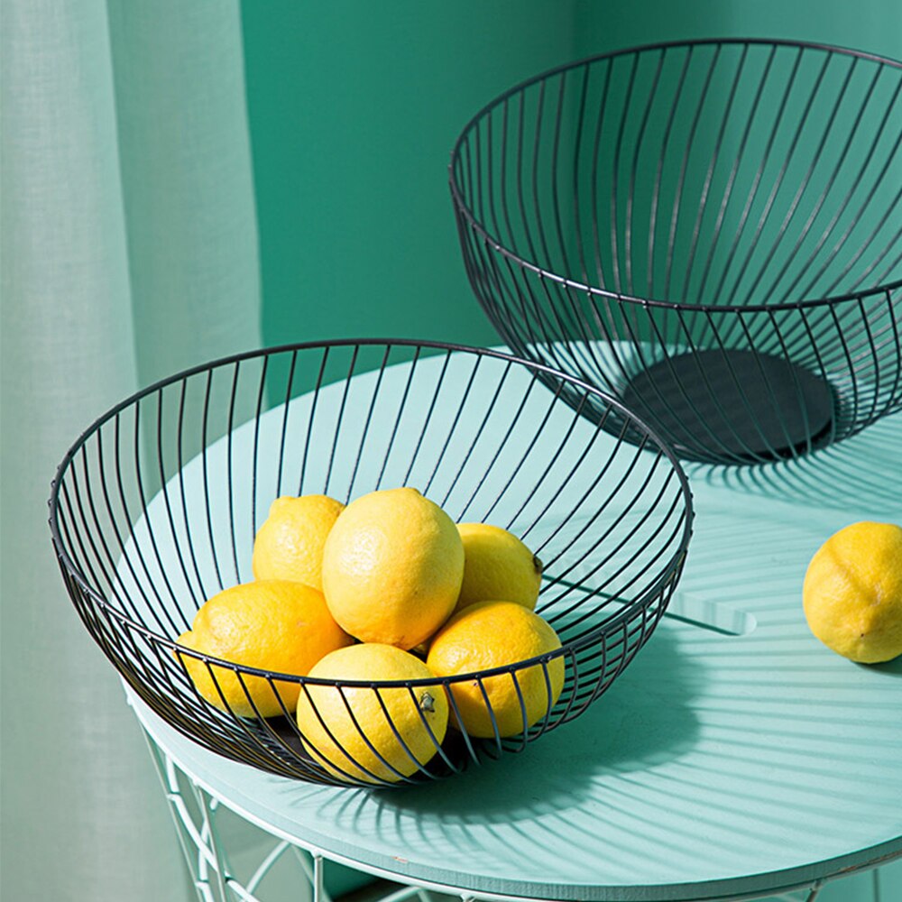 nordisch Minimalistischen Obst Korb Metall Draht Container Küche Ablauf Gestell Lagerung Platte Organizer für Wein Glas Gemüse Snack