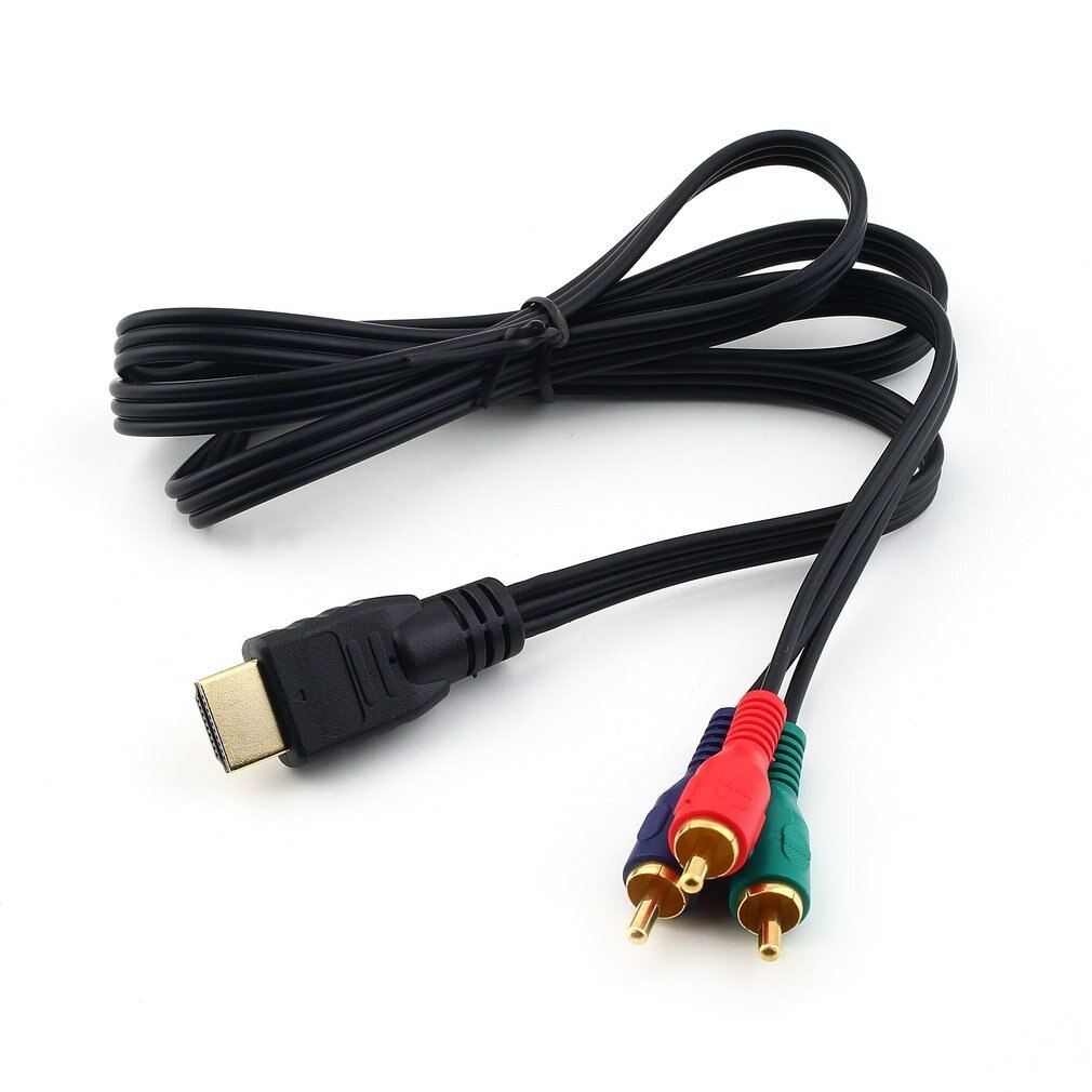 Mini Hdmi-Compatibel 3RCA Video Component Aansluitkabel Converteren Hub Cord Line Gold Connector Rca Polybag