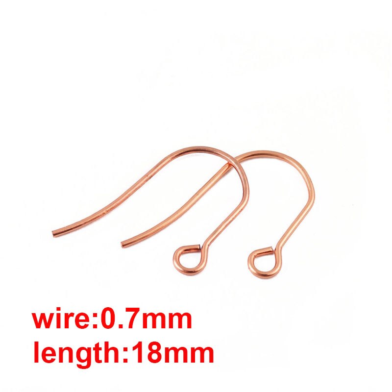 100pcs/lot Stainless Steel Gold/Silver Color Earring Hooks French Ear Wires for DIY Earrings Jewelry Making Findings: rose gold0.7x18mm
