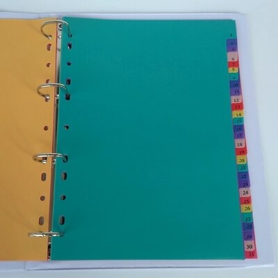 Plastic file index paper label 31 pages classified card paper Color a4 11 hole loose-leaf paper