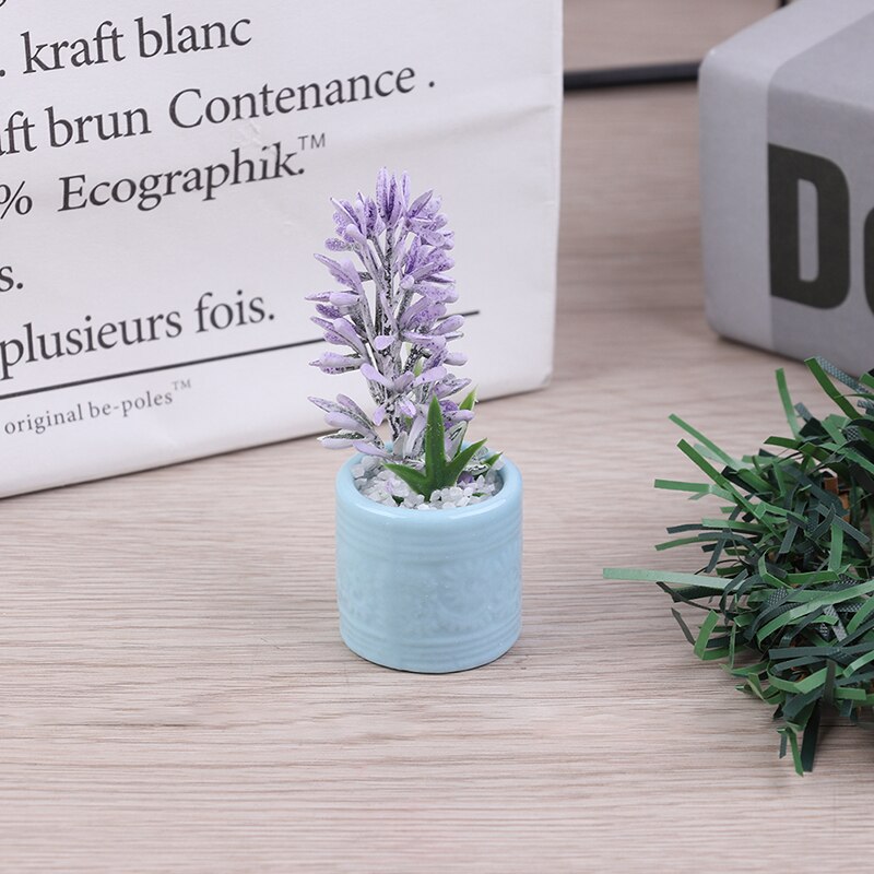 Mini Potplanten Bloemen Pot Poppenhuis Decor Bonsai Model Kids Play Toys 1:12 Poppenhuis Miniatuur Meubels Ornament