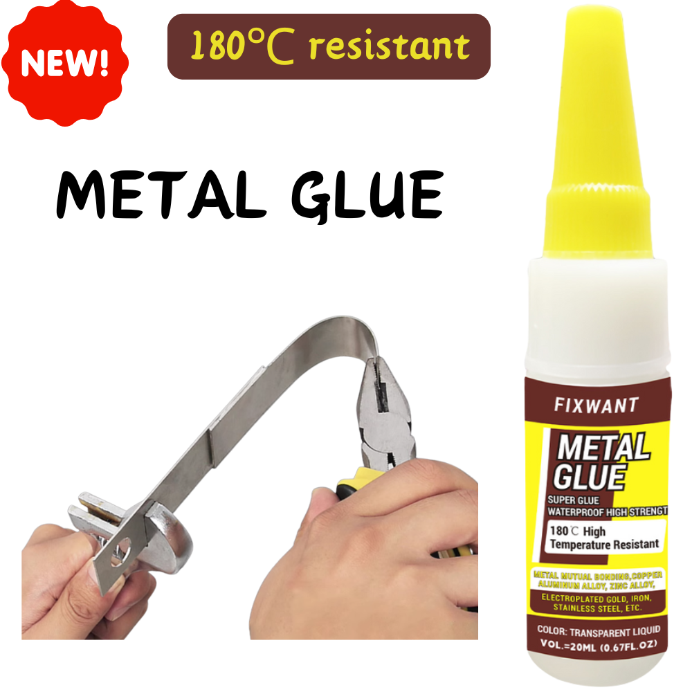 Pegamento metálico fuerte instantáneo para unión mutua de metal, aleación de aluminio y cobre, adhesivo de hierro de aleación de zinc 180 ℃ Resistente a la temperatura