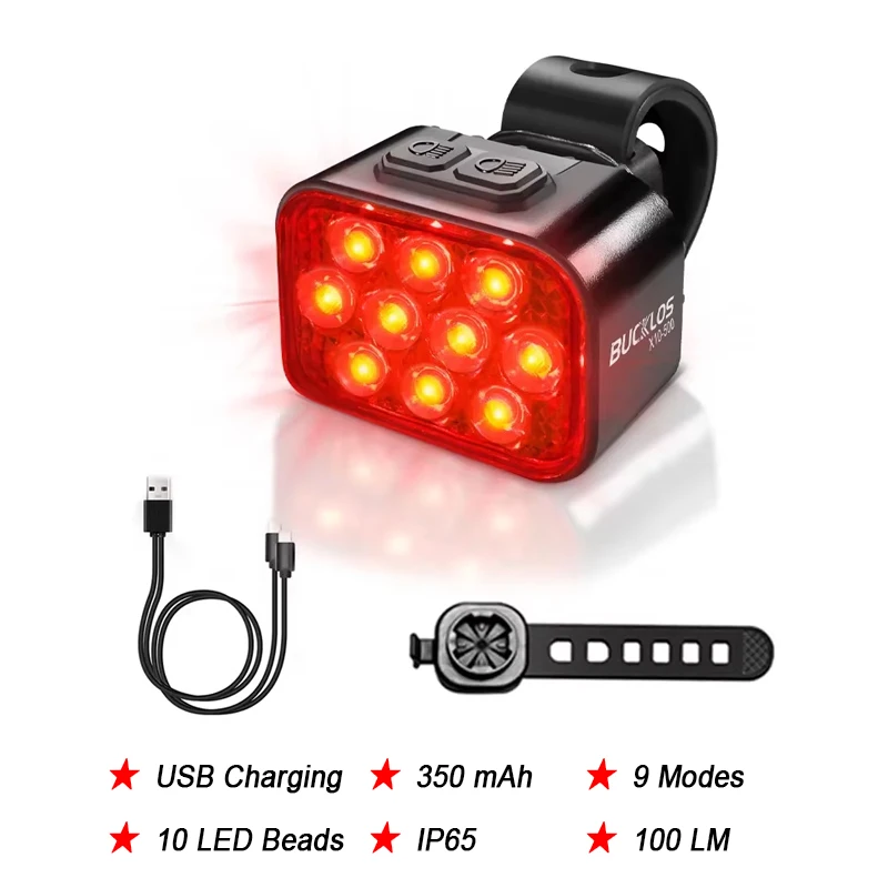BUCKLOS Bicycle Rear Light Front Light 1100mAh LED COB Waterproof Bike Lamp USB Rechargeable Mtb Road Bike Taillights Bike Parts: Yellow