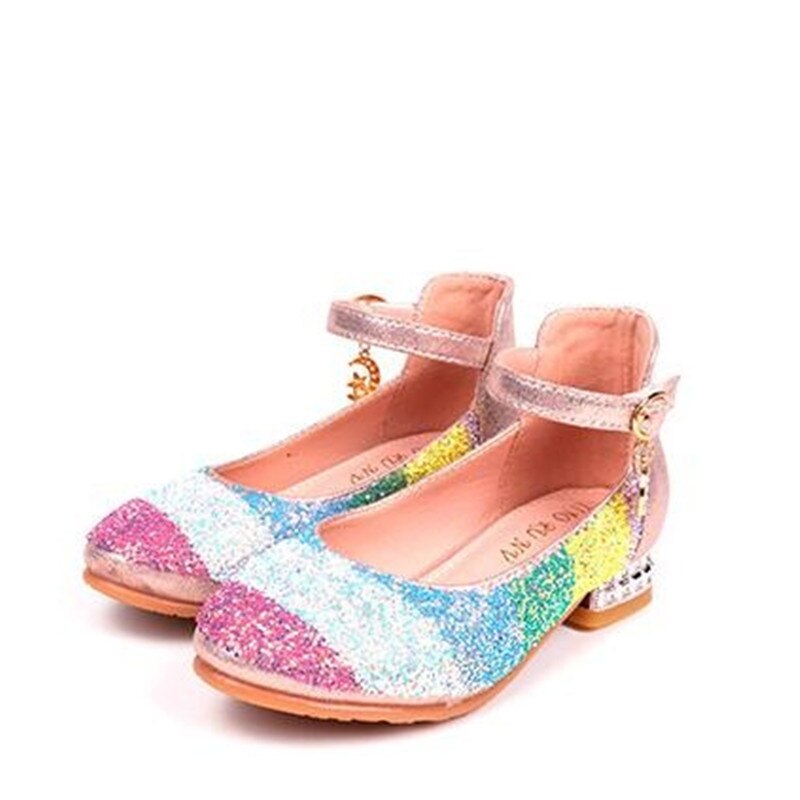 Zapatos de tacón alto transpirables para niñas, calzado de cuero para y baile, para primavera y otoño, 041: Rosa / 31
