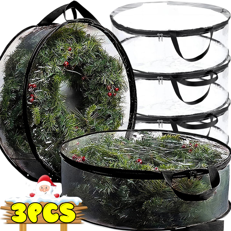 PVC Kerstkrans Opbergtas Waterdichte Garland Pakket Container Handtas Dubbele Rits Decoratieve Garland Protector Bags