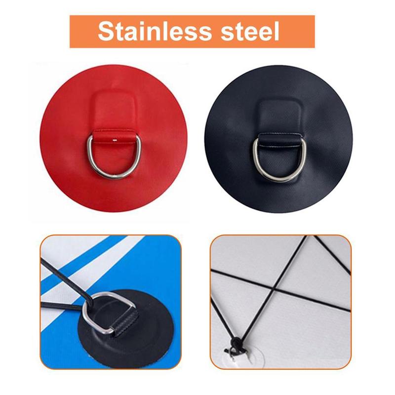 4.3inch 11cm Stainless Steel D Ring Pad/Patch With Glue for PVC Inflatable Boat Raft Dinghy Canoe Kayak Surfboard SUP Tie