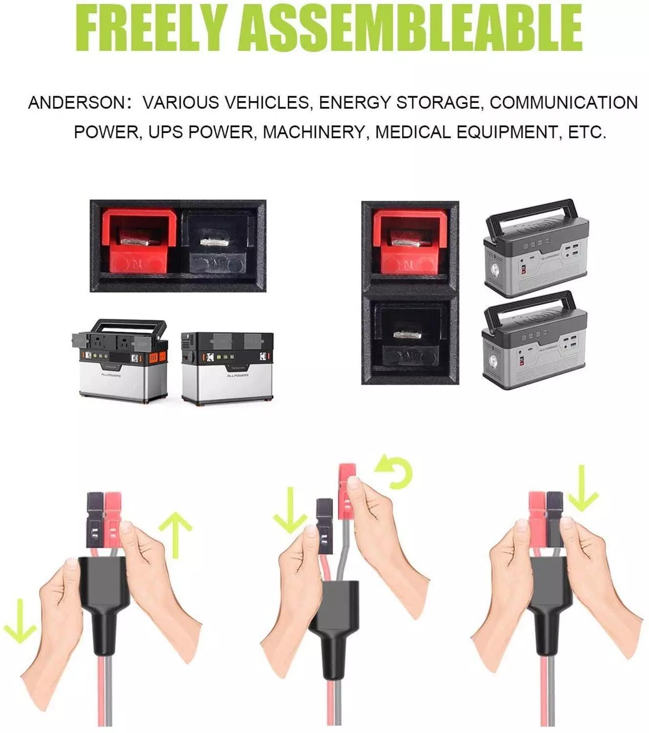 30A Quick Connect Battery Connector Modular Power Connector Quick Disconnect Power Terminals Connector Compatible with Powerpole