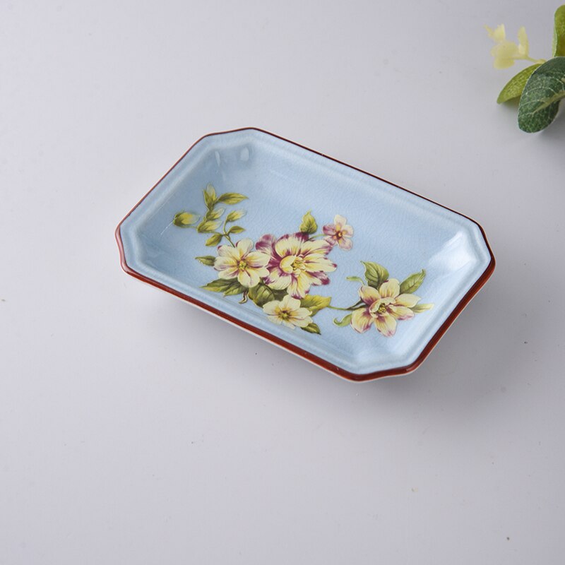 1pc Europäischen Blume aufbringen Keramik Seifenschale Seife Verpackung Boxen Haushalts Schlecht Lagerung Liefert Toilette Dusche Liefert: A