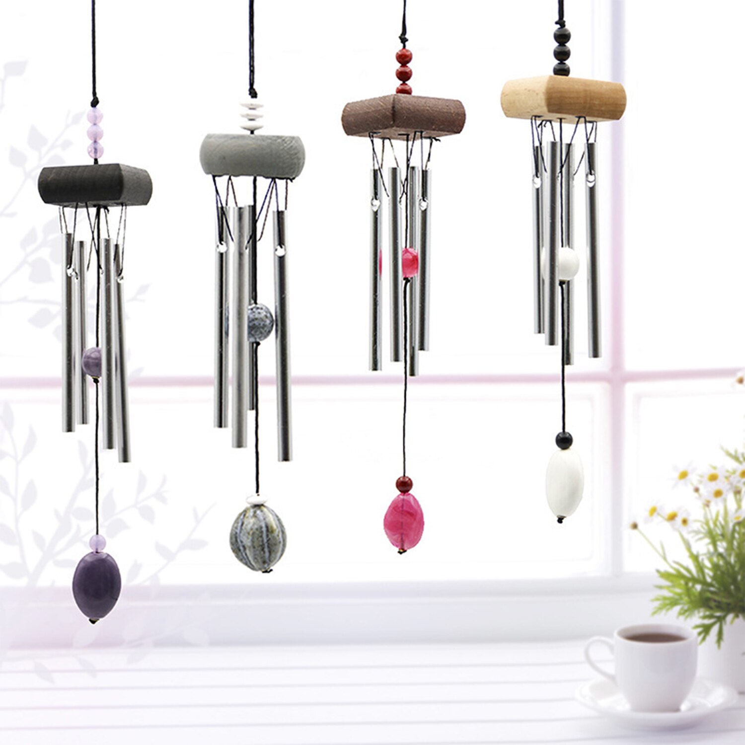 Wind Spinner Mental Wind Chime Outdoor Hanging Ornament Garden Hanging Decor Wind Spinner Stainless Garden Christmas Decor