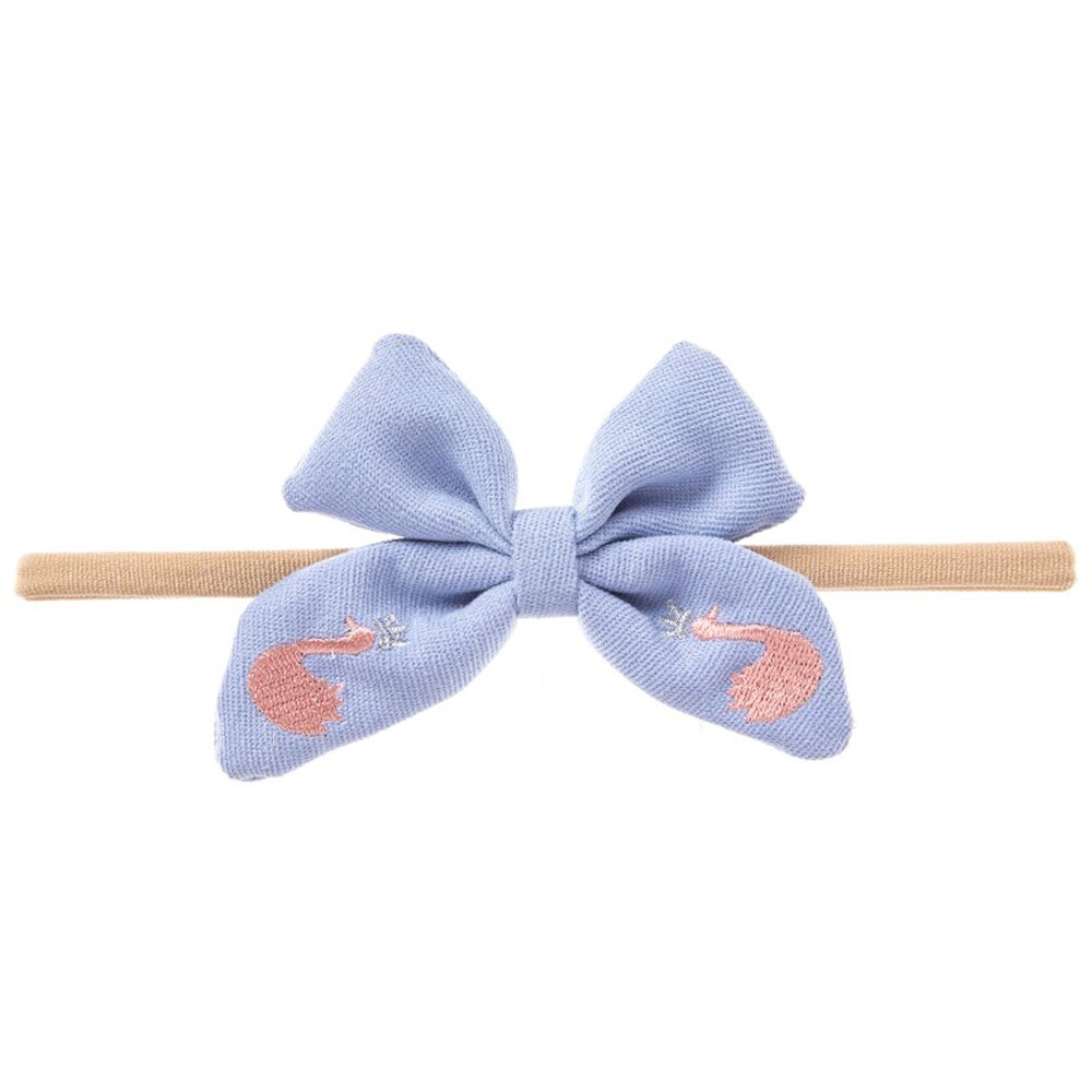 Swan Borduren Baby Haar Bogen Hoofdband Voor Meisjes Zachte Elastische Haarbanden Voor Kinderen Baby Haar Accessoires: 1
