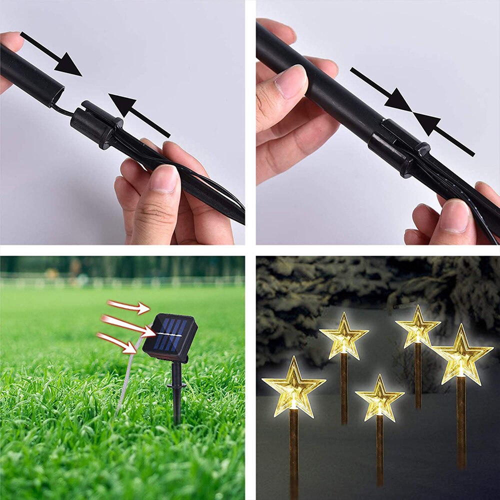 Christmas Decorative Christmas Solar Stake Lights Garden Solar Lawn Lights Outdoor Waterproof Solar Pathway Lights for Yard