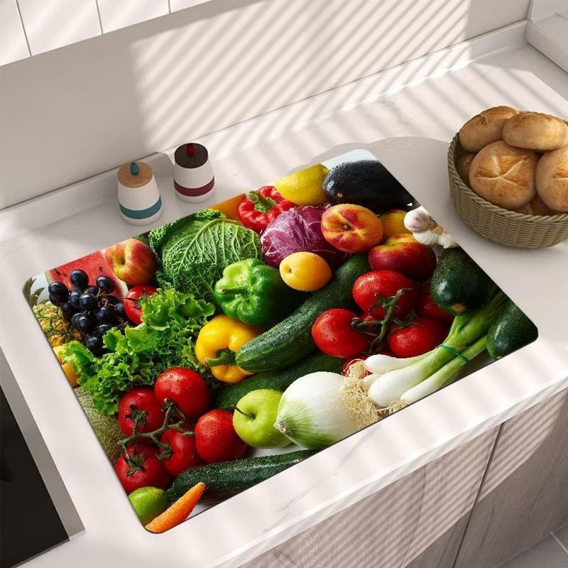 3d Kieselalgen Schlamm Küche Arbeitsplatte Ablauf Pad Saugfähigen Pad Geschirr Ablassen matt Nicht-Unterhose Küche Tischset Geschirr Trocknen matt: 90x40 cm / verrotten