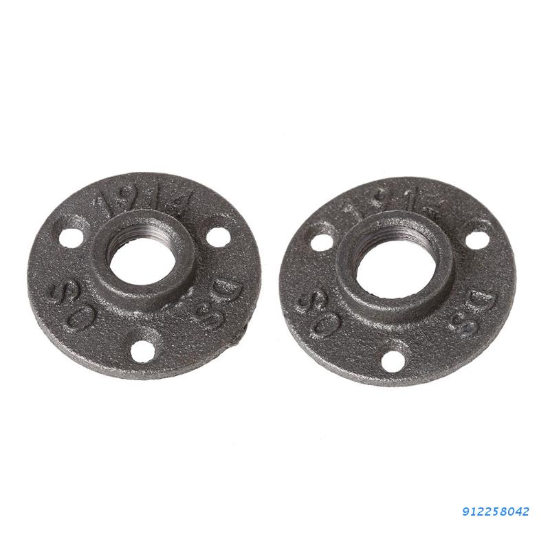 3/4" Malleable Threaded Floor Flange Iron Pipe Fittings Wall Mount Black