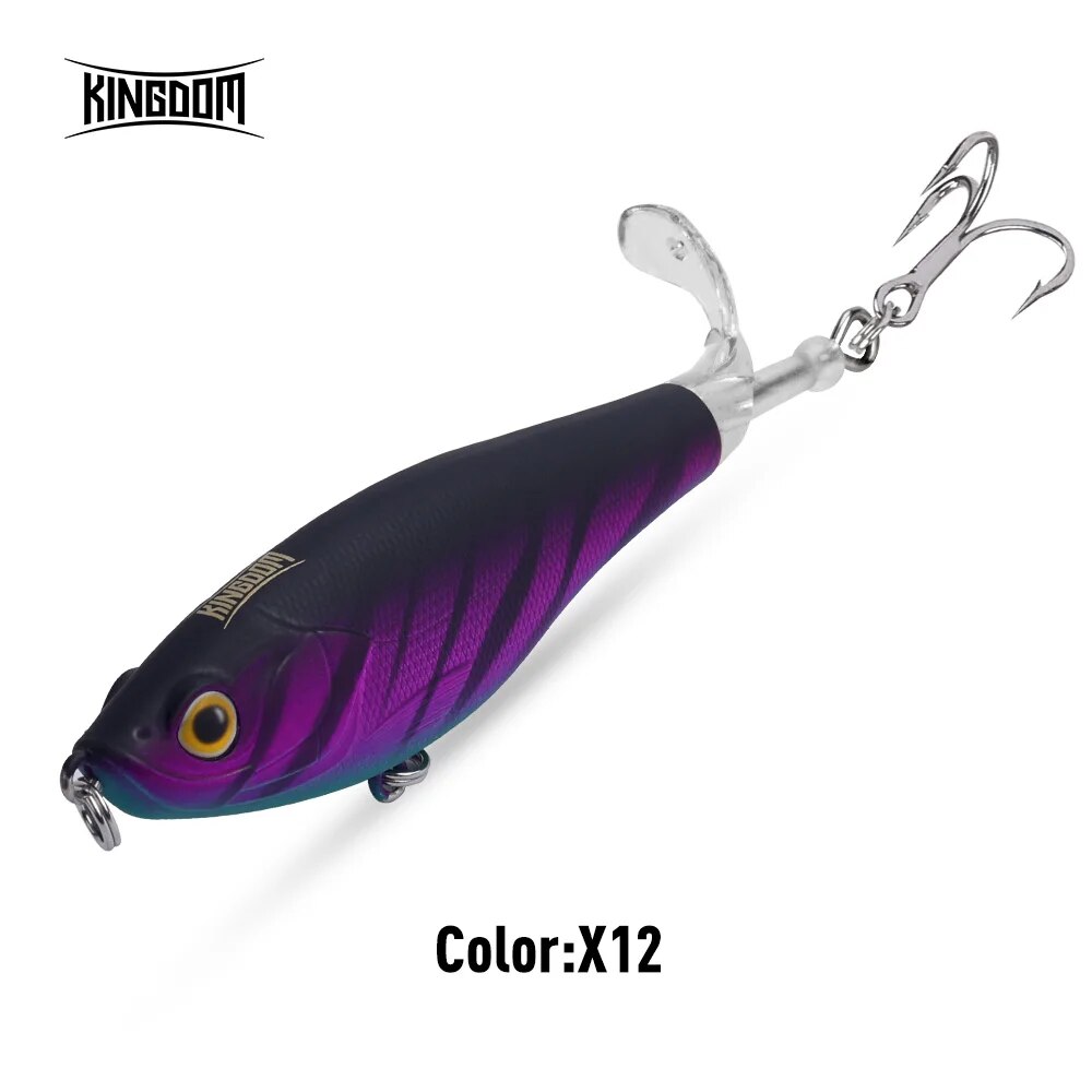 Reino Topwater Hélice Lápis Isca Popper Whopper Plopper 90mm 11g 110mm 17g Wobblers Artificiais Para Bass Pike Hard Lures