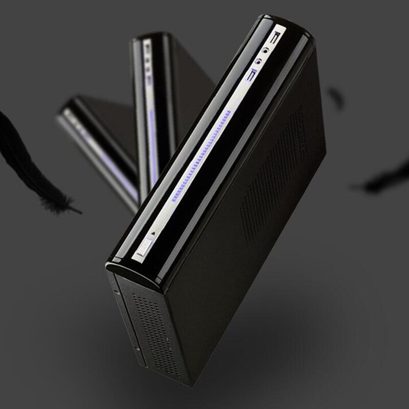 2007c vertikalt mini itx fodral litet micro-atx fodral skåp med strömförsörjning us plug