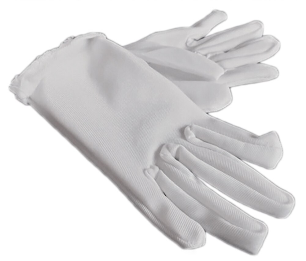 Guantes de baile para niños y niñas, manoplas elásticas blancas de rendimiento para Festival, cortas, para guardería, 1 par, Q3W6