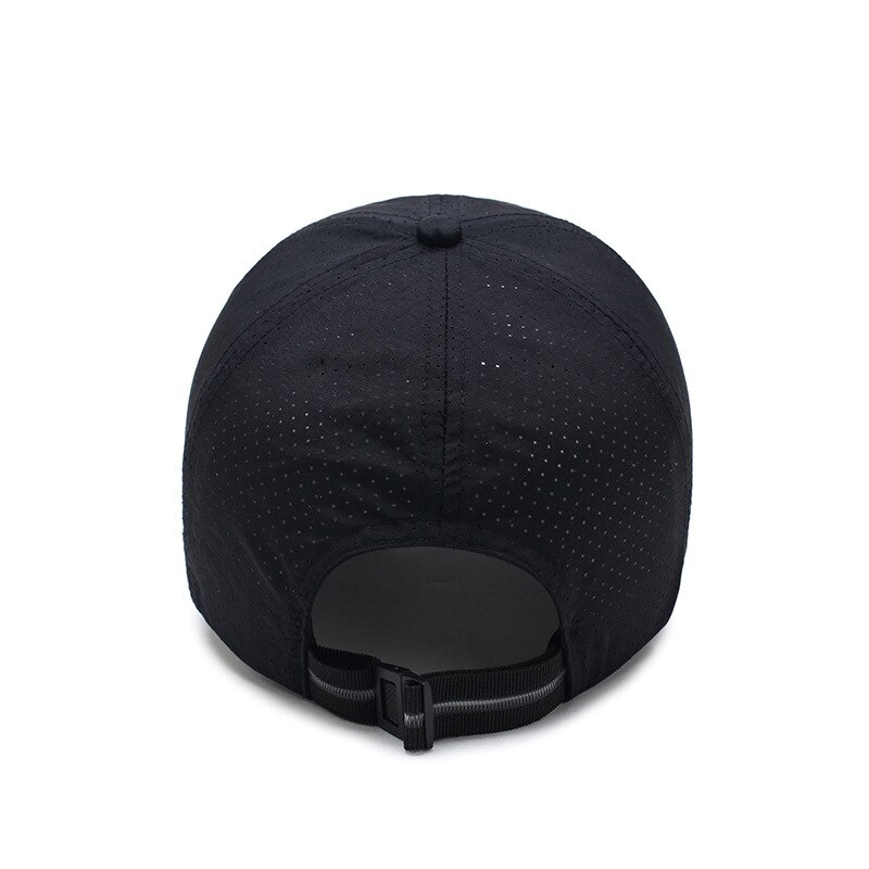 Gorra de malla de secado rápido para hombre y mujer, gorro transpirable con Cierre trasero, unisex