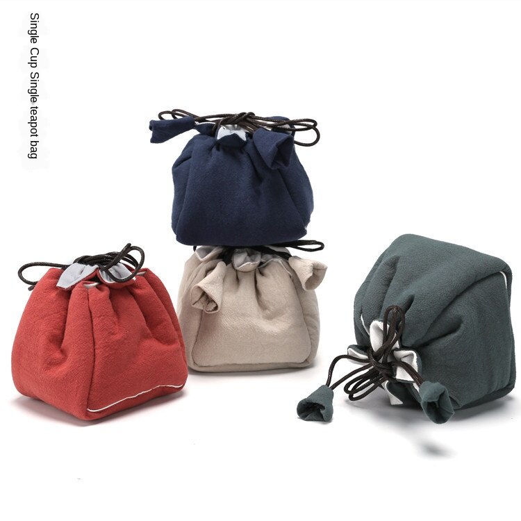 Travel Tea Pot cup Storage Bag Cotton Tea Cup Cloth Bag Solid Teaware protective jacket Outdoor Three Layer Tea Accessory ZH561