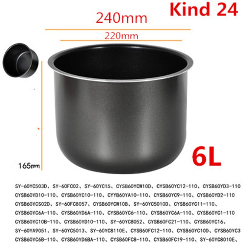 Reiskocher Liner für SUPOR Druck Herde Lnnenstadt Topf Reiskocher Kochtopf Schwarz topf Inneren Topf Nicht-Stock topf Innen Topf: U